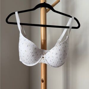 Laura Ashley Floral Padded Bra Size 38 D Underwire Adjustable Straps